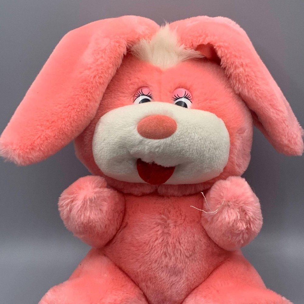 Vtg Animal Playthings 1989 Pink Plush Bunny Rabbit